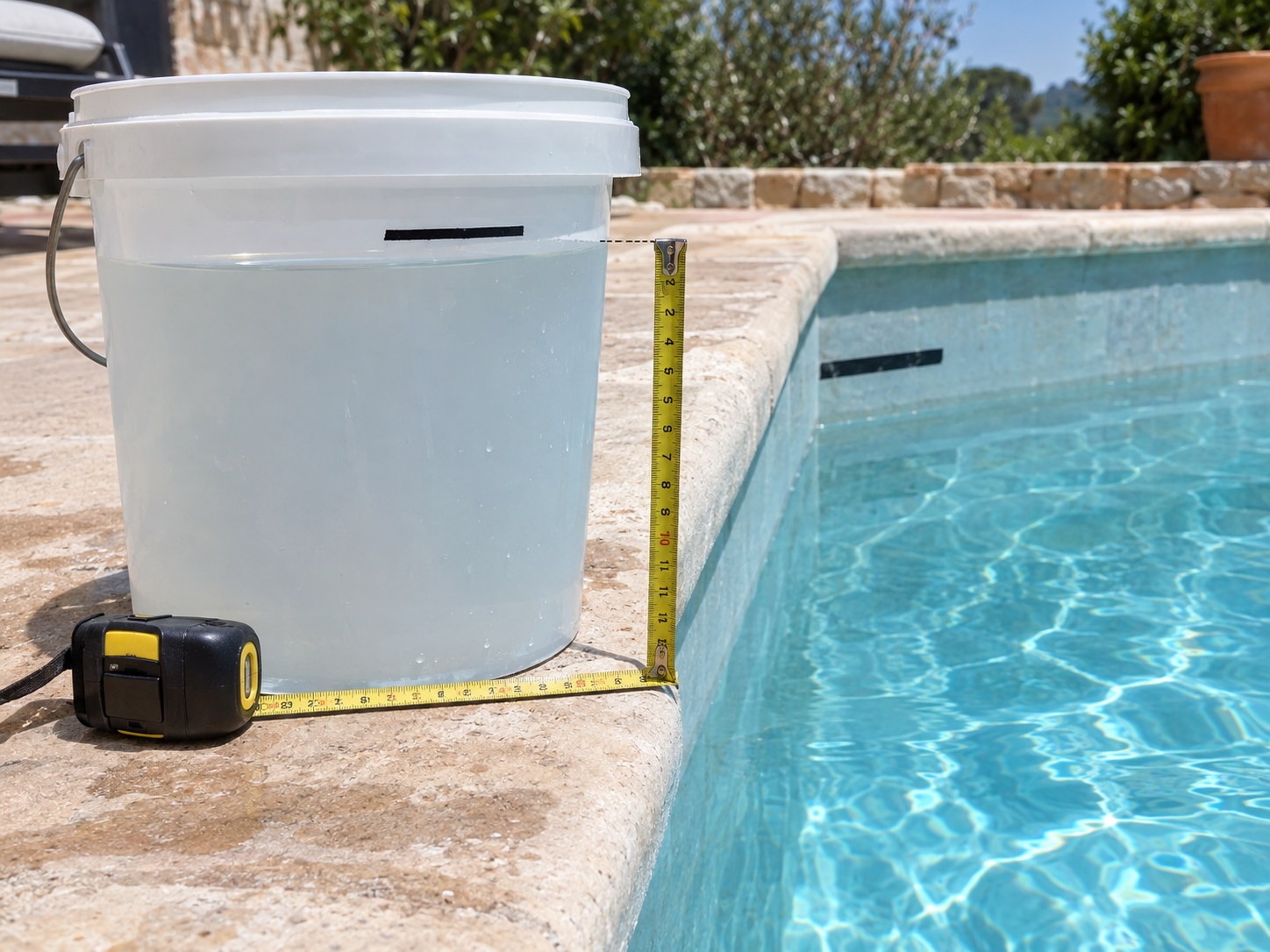 Piscine qui perd de l’eau : le test du seau pour distinguer fuite et évaporation